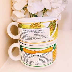 Vintage Recipe Soup Bowls Mugs -set of 2